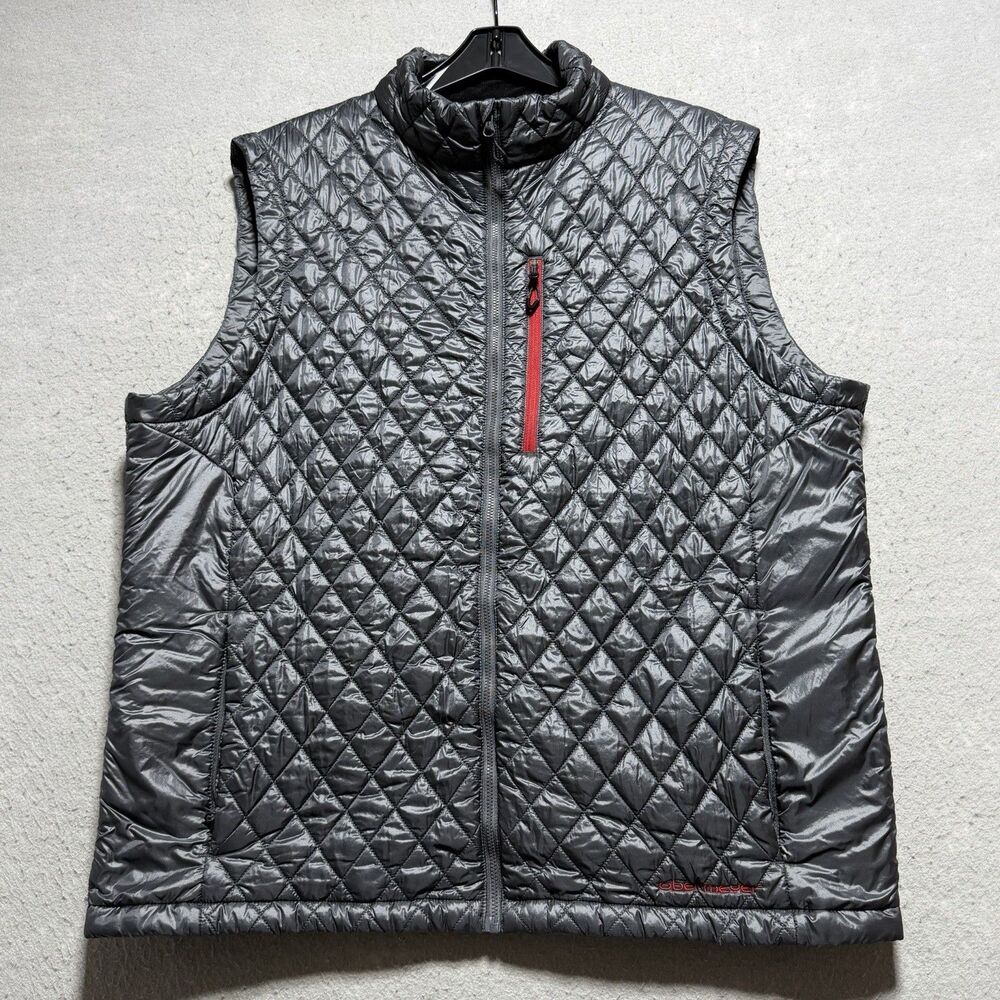 Obermeyer Vest Mens Size XL Gray Quilted Puffer Nylon Ski Outdoor Pockets